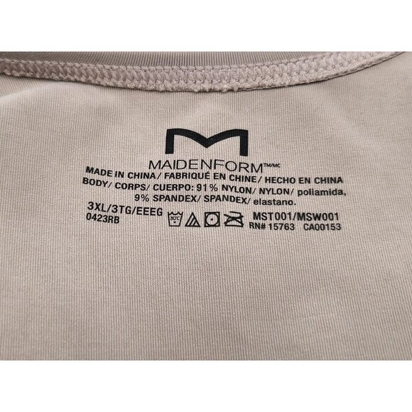 Maidenform Bodysuit Womens 3XL Seamless Smoothing Thong Snap Plunge Neckline - Picture 4 of 6